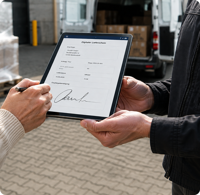 Digitaler Abschluss eines Transportauftrags