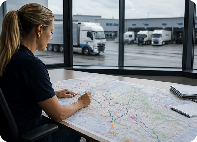 Lkw-Routenberechnung
