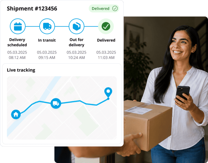 Seamless flow of information from the dispatcher to the customer